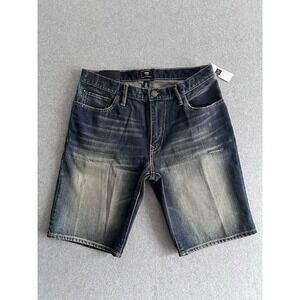 Gap Denim Jean Shorts 32 Dark Wash Distressed 2014 Y2K 10" Pockets